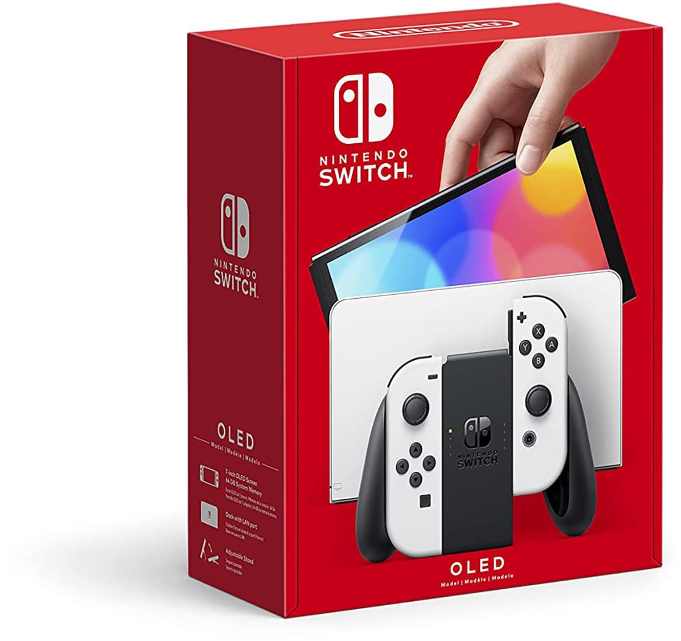 Nintendo Switch OLED model with white Joy-Con controllers