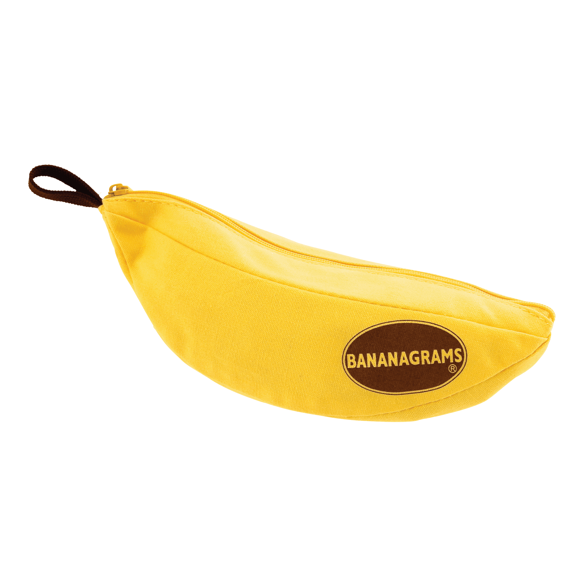 Yellow Bananagrams pouch spilling letter tiles