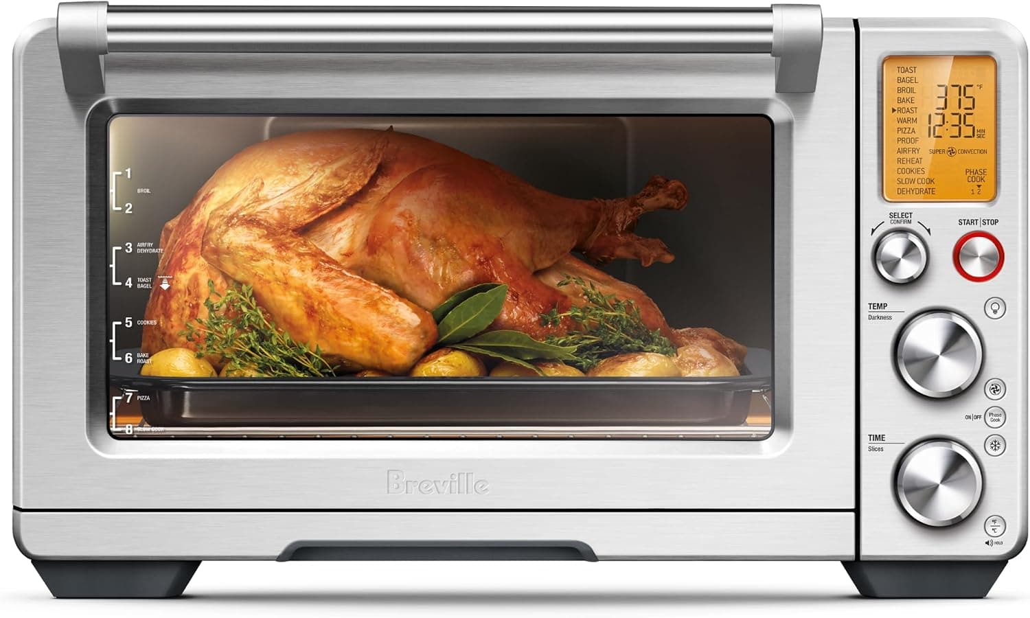 Brushed stainless Breville Smart Oven Air Fryer Pro with the door closed