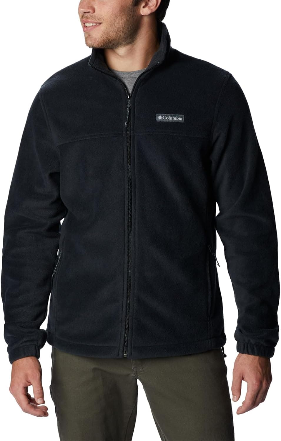 Black Columbia Steens Mountain full-zip fleece, front view