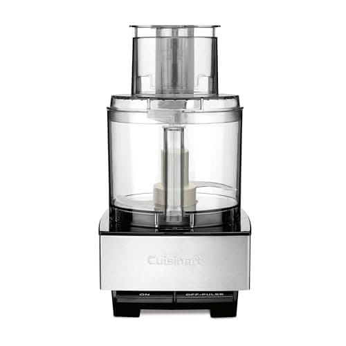 Cuisinart Custom 14-cup food processor in brushed stainless steel, with the work bowl and feed tube