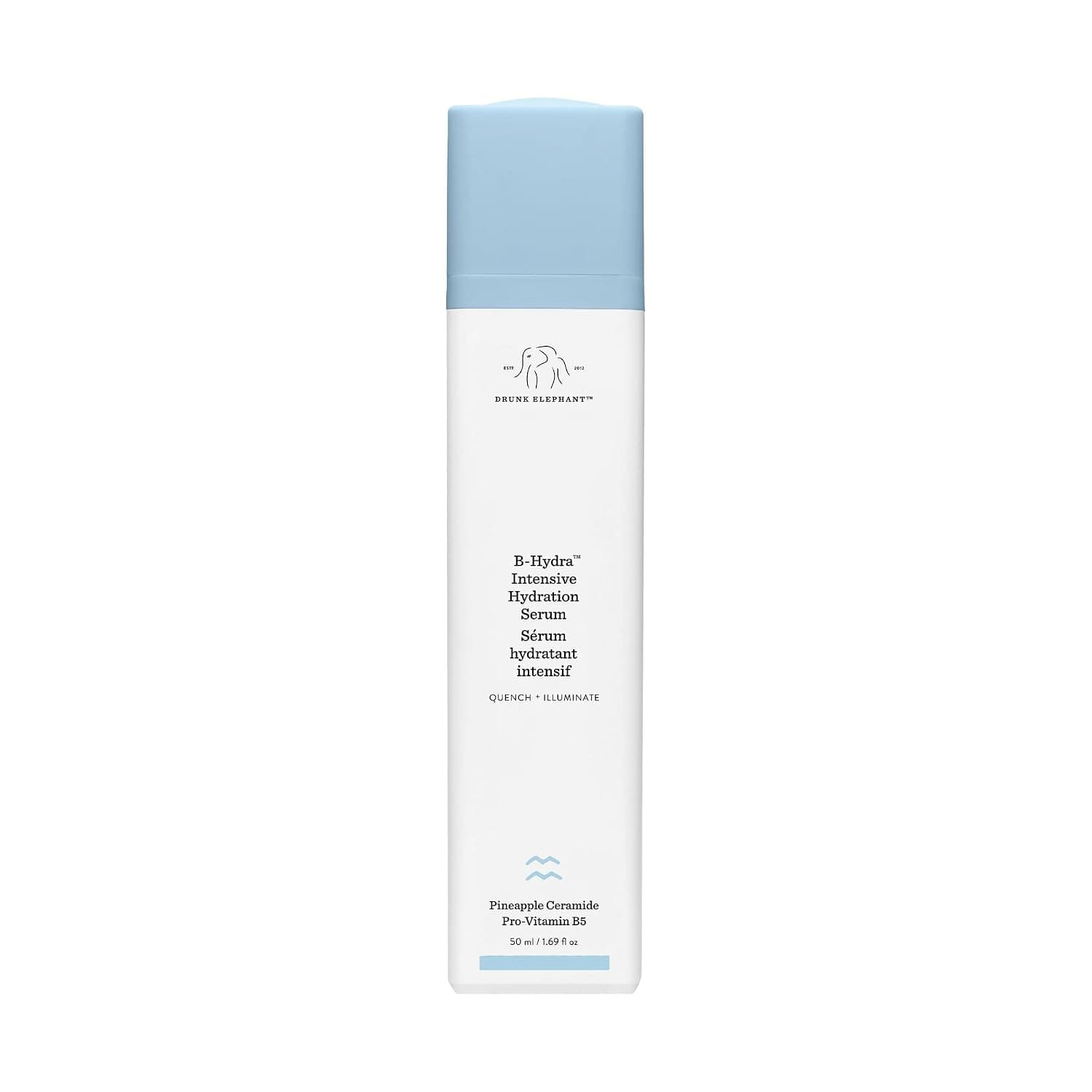 White Drunk Elephant B-Hydra Intensive Hydration Serum bottle, 50 ml, with a pump
