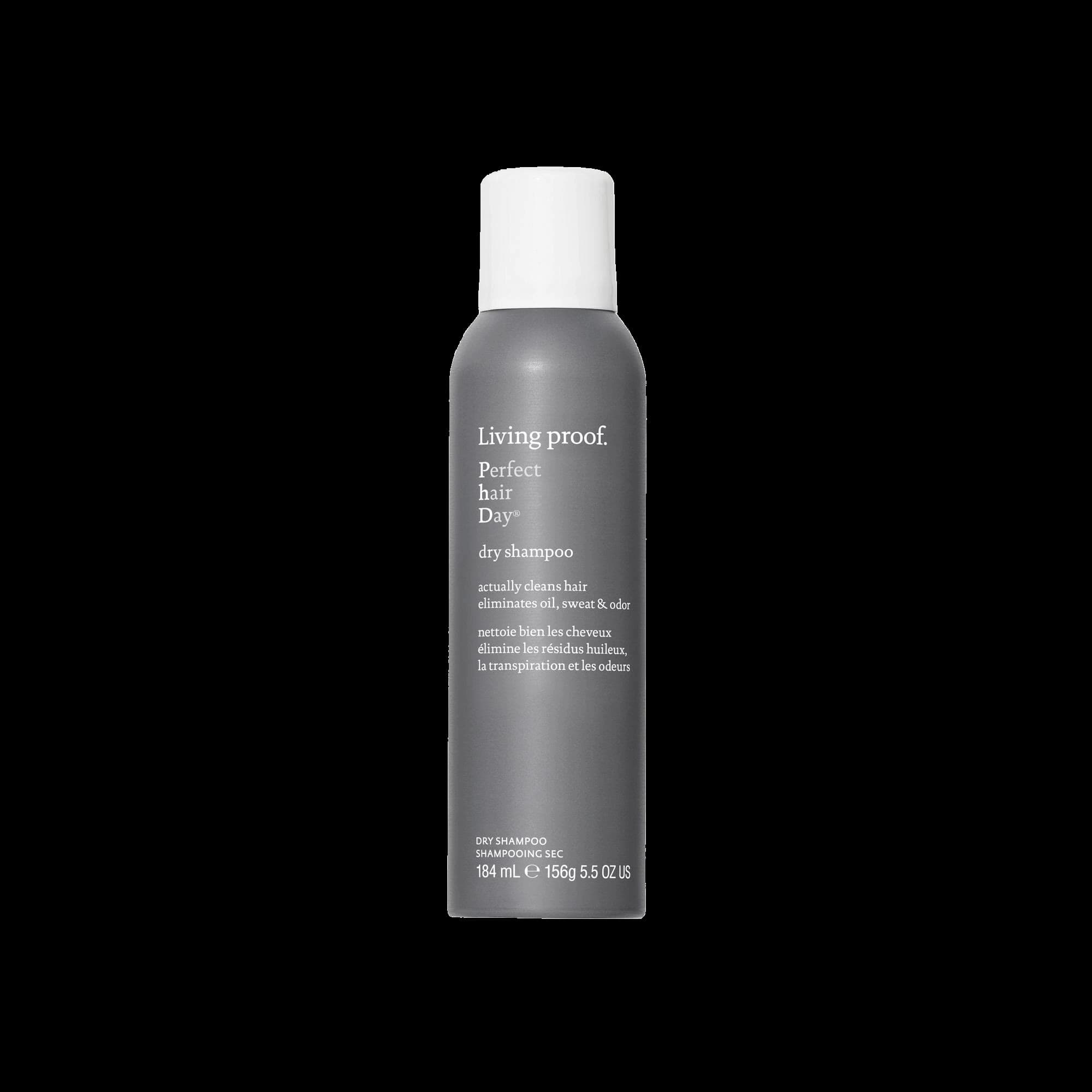 Living Proof Perfect Hair Day dry shampoo aerosol can on a white background