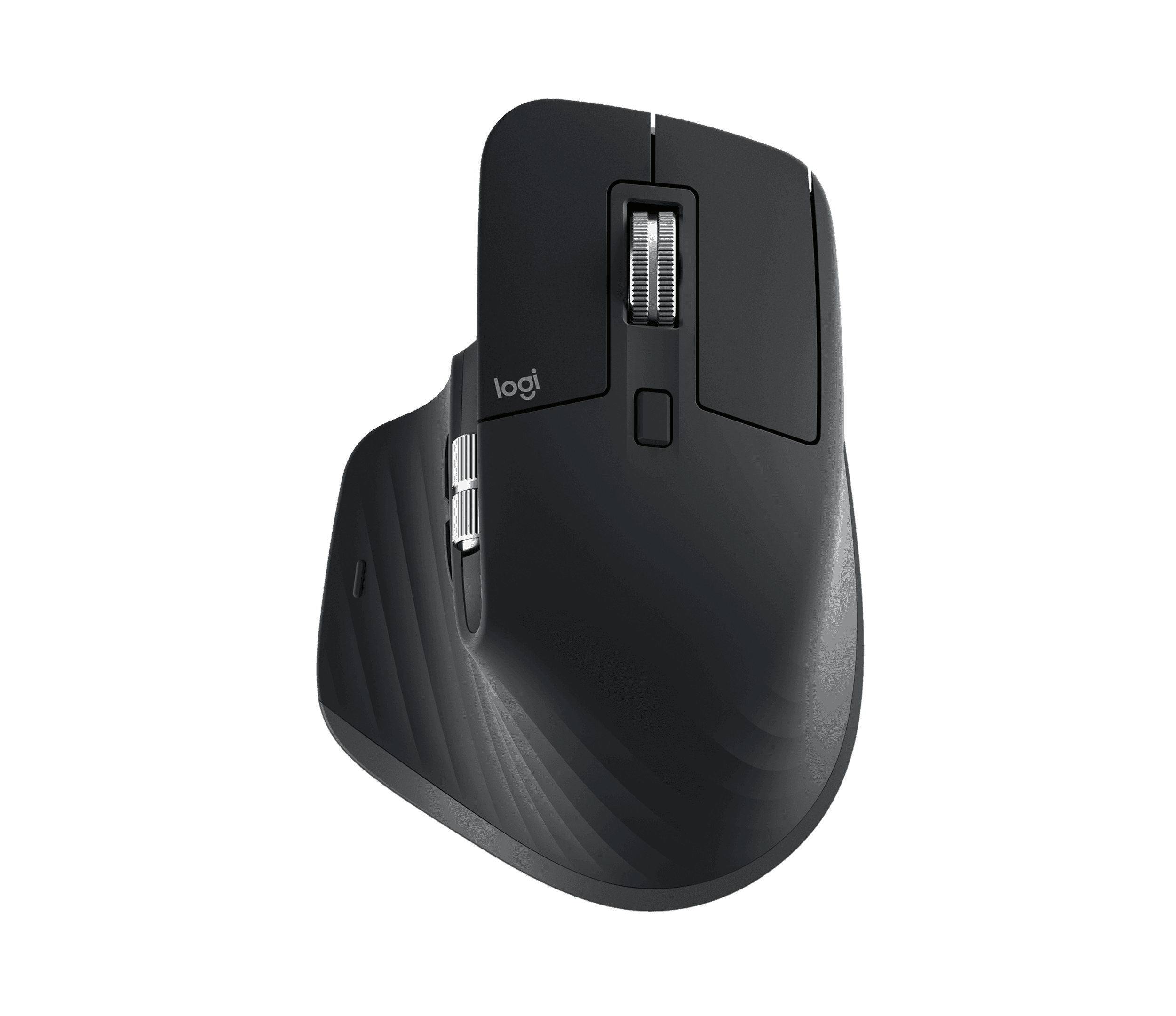 Logitech MX Master 3S wireless mouse in graphite, top view