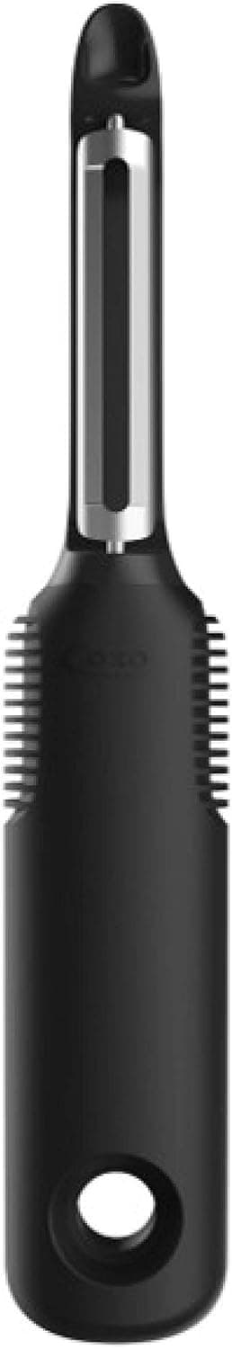 OXO Good Grips swivel peeler with a black handle